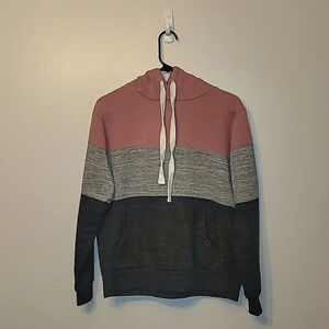 Pink and gray women's large hoodie with drawstrings good condition LOT D12